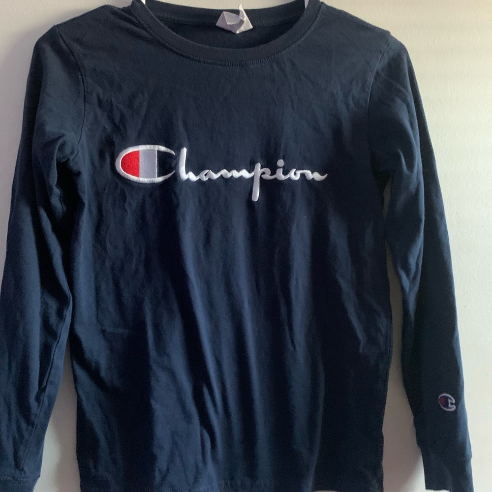 Champion Kids Navy Long Sleeve Shirt size medium - Picture 1 of 4